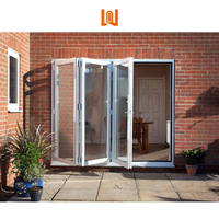 Porte coulissante transparente à double vitrage moderne d'approvisionnement d'usine cadre d'accordéon en plastique porte pliante en PVC de qualité personnalisée