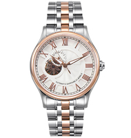 Montre mécanique automatique pour homme, entièrement en acier inoxydable, squelette, affichage 24 heures, luminescente, fabrication en série personnalisée