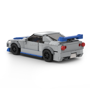MOC Brick GTR R34 Racing Sports Car Vehicle Speed Champion Racer <strong>Building</strong> Blocks <strong>Technology</strong> Cars Garage Toy for Boys Gift - Product Image 3