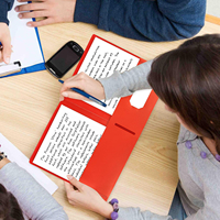 Carpeta de Plástico Resistente de Dos Bolsillos con Porta Tarjetas de Visita para Oficina, Escuela, Negocios y Currículum