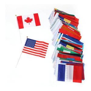 Venta al por mayor poliéster nacional Canadá ondeando bandera canadiense pequeño palo Mini Bandera de mano - Product Image 5