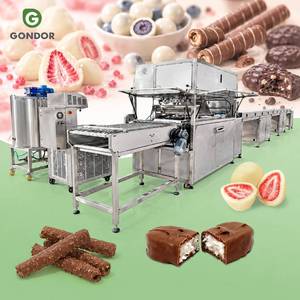 Machine à chocolat entièrement automatique A Les Noix Peanut Cocoa 8l pour la tempérage, l'enrobage et l'emballage de barres de crème et de glaces - Product Image 1