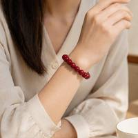 Großhandel Handgefertigtes Kristall-Perlenarmband Tiefrote Runde Perlen Yoga Meditation Modeschmuck für Frauen und Männer Geschenk