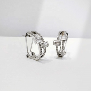 custom plata 925 sterling <b>silver</b> 2026 round <b>huggie</b> hoop earring fashion quality unique gold plated casual simple korean earrings - Product Image 2