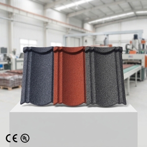 Láminas de Acero para Techos <span class=keywords><strong>con</strong></span> Recubrimiento de Piedra de Color, Materiales de Construcción en Oferta, Tejas para Construcción de Casas, Hoteles y Templos - Product Image 1