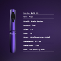 QUELLE Draadloze PMU Pen Dubbele 800mah Batterij 2.1mm Slag 9 Snelheden 1725 Holle Motor Aluminium Behuizing voor Wenkbrauw Lip Tatoeage