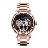 Herrenuhr Skelett Automatische Mechanische Uhr Mehrfarbiges Zifferblatt Wasserdichte Armbanduhr Großhandel Reloj Automatico Esqueleto