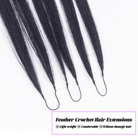 Extensions de cheveux humains au crochet à plumes, pré-bouclées, noir naturel, ondulées, bouclées, tressées, vente chaude en usine, fournisseur de cheveux humains
