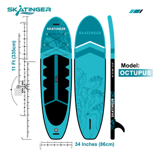 Tabla de Paddle Surf Hinchable de 11' para Mayoristas, Verde, para Uso en Lagos y Ríos, con Quilla, Remo, Correa, Bolsa y Bomba 1 - Product Image 5