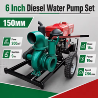 Pompe à eau diesel à haut débit de 6 pouces, pompe centrifuge de 18 CV pour l'irrigation agricole à grande échelle