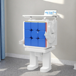 Cube de vitesse magnétique 3x3, jouet de puzzle au design de robot mignon, avec noyau stable, rotation fluide, en plastique ABS, cadeau éducatif pour les enfants de <span class=keywords><strong>5</strong></span> ans et plus - Product Image 3