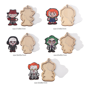 Llavero de madera con rompecabezas en miniatura de Halloween, colgante 3D con temática de <span class=keywords><strong>Beetlejuice</strong></span>, regalo para fiestas de Halloween para niños y adultos - Product Image 6