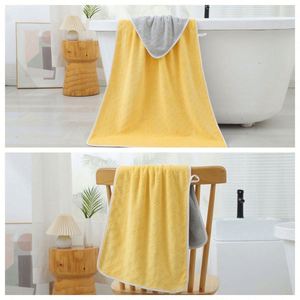Serviette de bain pour adulte en microfibre corail double face extra épaisse avec logo personnalisé, couleur unie, séchage rapide, tricotée pour la maison et les voyages - Product Image 6
