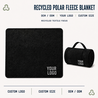 Couverture en polaire de polyester recyclé, taille personnalisée, logo, sangle de transport, approvisionnement B2B pour hôtels, maisons, salons, événements et cadeaux personnalisés