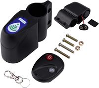 Antivol de vélo YH1786, alarme antivol sans fil noire en ABS avec télécommande et détection de vibrations