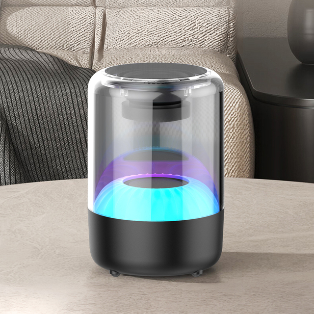 New Products 2025 Atmosphere Light Stereo Surround Transparent Speaker Bass Speaker Blue tooth With Lamp