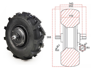 Kit de conversion de moteur pour brouette électrique agricole 14 pouces 500W, moteur moyeu sans balais 24V basse vitesse, batterie lithium, frein à disque