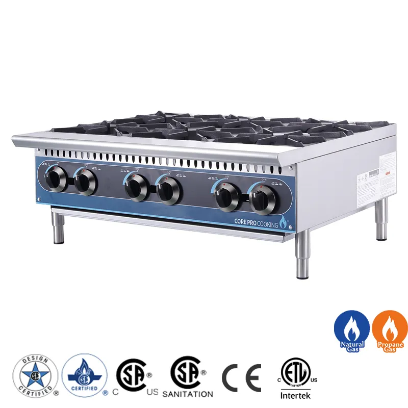 Commercial Cooking range restaurant cooker stainless steel 6 burner hot plates