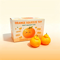 Jouet promotionnel Orange Crunchy Squeeze Squishy, jouet sensoriel anti-stress avec bloc sonore croustillant à l'intérieur, jouet Kawaii Fruit Hand Squishy anti-anxiété