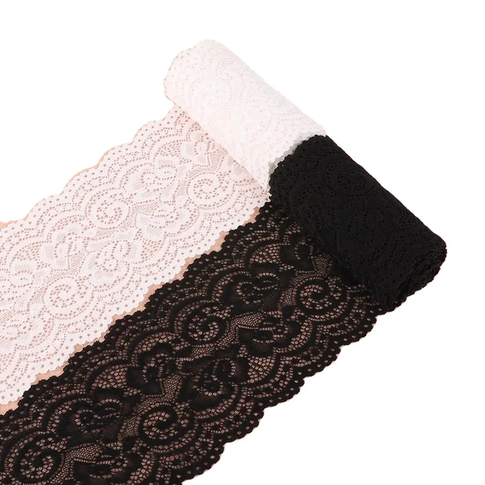 2 Yards 10センチメートルSuper Wide White/Black Pierced Lace Fabric Trim Ribbons DIY Sewing Garment Wedding Decoration Accessories Supplies