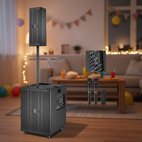 Sistema de Sonido Line Array de Alta Potencia Longlian 2026 para Columna de Sonido, 4 Altavoces, 5.1 Canales, Soporte de Madera, Subwoofer, para Baile en Exteriores