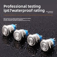 Pulsante Elettronico in Plastica da 16mm Impermeabile IP67 con LED, Autobloccante e Auto-Reset