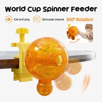 Jouet interactif sphérique pour animaux de compagnie, édition thème football, avec distribution de nourriture et pince de table réglable