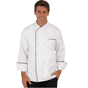 Abrigo de manga corta para hombre de uniforme de chef cocinero de alta calidad con botón de doble botonadura - Product Image 2