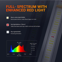 Offre Spéciale 10 barres à spectre complet 1000W LED élèvent des lumières pour serre en aluminium IP65 pour la culture de fleurs couleur blanc chaud