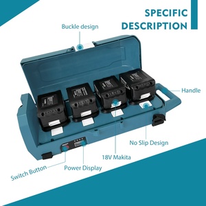 Sac à dos d'alimentation portable, <span class=keywords><strong>batterie</strong></span> externe pour outils Makita, Dewalt, <span class=keywords><strong>Bosch</strong></span> 14,4-20V, <span class=keywords><strong>support</strong></span> pour 4 batteries Li-ion - Product Image 3