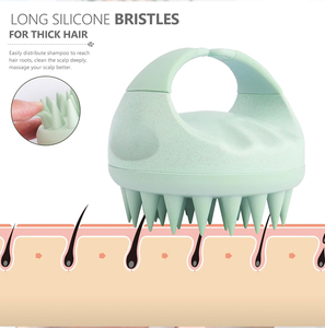 LEDUN Wheatgrass <b>Scalp</b> Massager Shampoo <b>Brush</b> with Silicone Bristle for Head Hair Growth Dandruff Exfoliation All Natural - Product Image 4