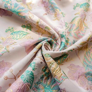 Alambre dorado 3D flor grande elegante <span class=keywords><strong>ponk</strong></span> brocado tela clásica primavera y otoño vestido de mujer tela decorativa Estilo Vintage - Product Image 2