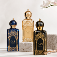 Flacon de parfum de luxe arabe, bouchon couronne de luxe, flacon en verre de 100 ml, emballage élégant, flacon de parfum avec vaporisateur à pompe