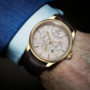 Montre mécanique automatique pour homme Fashion <span class=keywords><strong>Parnis</strong></span> 43 mm, boîtier en acier inoxydable, bracelet en cuir, verre saphir - Product Image 2