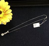 Collier tendance populaire en zircon simple, pendentif quatre zircons en argent 925, bijoux de mariage pour mariée, vente en gros