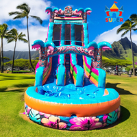 Toboggan aquatique gonflable Aloha Splash Hibiscus Hawaïen, équipement d'amusement aquatique commercial pour enfants