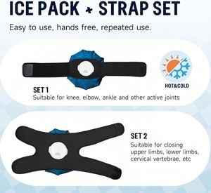 Reusable Injury <b>Ice</b> <b>Packs</b>, Covered Cold <b>Packs</b>, Cold and Hot Therapy Bands with Elastic Breathable Supportive Wraps - Product Image 2