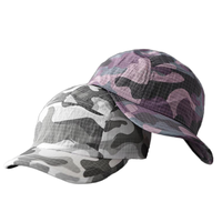 Casquettes de sport et de plage en nylon à 5 panneaux, prix d'usine, faible MOQ, taille ajustable, qualité supérieure, non structurées, camouflage, mode été