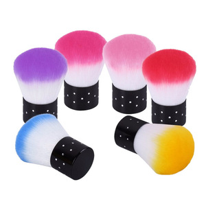 Brosse à poussière pour ongles en nylon mini 5 couleurs, manche court en métal, brosse de nettoyage douce pour gel acrylique, manucure, salon, brosse à poussière pour ongles - Product Image 2