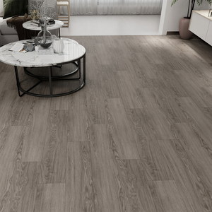 Suelo de suelo laminado Spc madera Material <span class=keywords><strong>gris</strong></span> <span class=keywords><strong>claro</strong></span> decoración del hogar respetuoso con el medio ambiente - Product Image 3