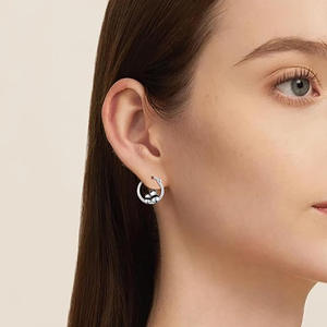 Orecchini a Cerchio con Panda Cartoon Carino, Placcati in Oro Bianco, in Lega di Zinco, Gioielli di Moda per Donne, Regalo - Product Image 4