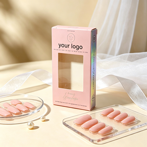 Boîte en carton personnalisée pour <span class=keywords><strong>faux</strong></span> <span class=keywords><strong>ongles</strong></span> avec fenêtre découpée, emballage cosmétique pour nail art, vente en gros - Product Image 2