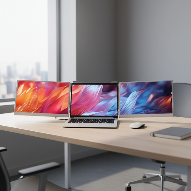 15.6 Inch Portable Monitor Driverless Triple Monitor Portatil Screen Foldable Pads Extended Screen for Laptop Dual Screen Triple