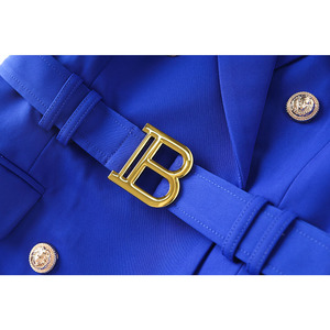 Nuovissimo <span class=keywords><strong>Mini</strong></span> <span class=keywords><strong>Abito</strong></span> da Donna Corto Senza Maniche a Doppio Petto con Revers e Fusciacca, Tinta Unita Vivace, Casual da Ufficio - Product Image 4