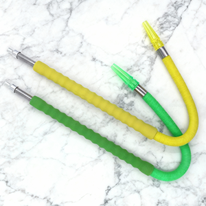 Tuyaux en plastique pour narguilé en aluminium bicolore rouge et bleu, accessoires pour narguilé, narguilé, tabac, fournitures pour fumer à domicile - Product Image 2