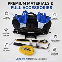 Cric hydraulique manuel en acier de haute qualité Anliqing 3T, kit d'urgence portable, clé à cliquet, kit de changement de pneus pour voitures/SUV/4x4