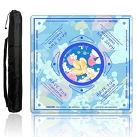 Tapis de Mahjong Pliable en Gros avec Pieds Métalliques Pliants et Surface de Jeu Antidérapante en Caoutchouc pour 4 Joueurs (83 cm)