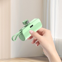 Mini Power Bank Portable Promotionnel en Forme de T, Batterie Externe Capsule Améliorée Type Rouge à Lèvres avec Support Téléphone et Câble