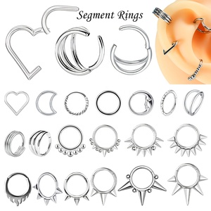Paslanmaz çelik burun ve küpeler Segment yüzükler kalp şekilli kıkırdak Daith Conch sarmal <span class=keywords><strong>Septum</strong></span> Piercing yüzükler göbek takı<span class=keywords><strong>s</strong></span>ı 16G - Product Image 2
