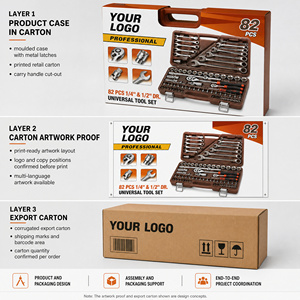 <span class=keywords><strong>Caja</strong></span> <span class=keywords><strong>de</strong></span> <span class=keywords><strong>Herramientas</strong></span> Resistente <span class=keywords><strong>de</strong></span> 82 Piezas para Reparación <span class=keywords><strong>de</strong></span> Automóviles, con <span class=keywords><strong>Herramientas</strong></span> Cromadas, Estuche Rígido, Tamaños <span class=keywords><strong>de</strong></span> Llaves Estándar OEM para Mantenimiento en Taller - Product Image 4